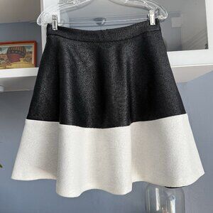 ESSENTIEL ANTWERP Woven Black White KAFFIA Circle Skirt 38 NWT Color block